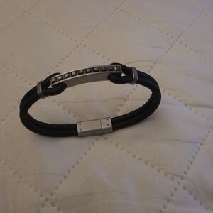Swarovski Black and Silver Men's Bracelet